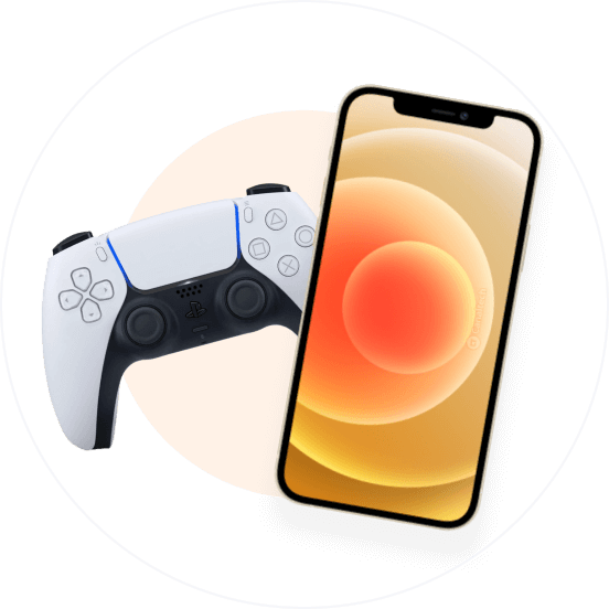 Controle de vídeo game e smartphone