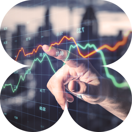 Imagem de um gráfico de investimentos